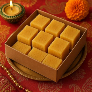 Classic ghee Mysore Pak with a golden, porous texture